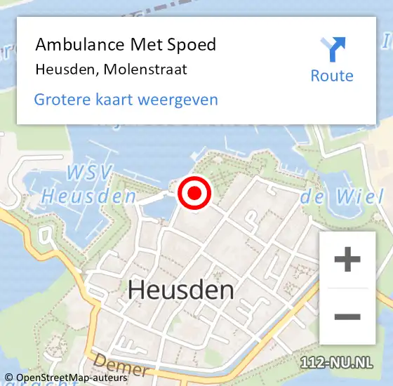 Locatie op kaart van de 112 melding: Ambulance Met Spoed Naar Heusden, Molenstraat op 15 juli 2016 11:55