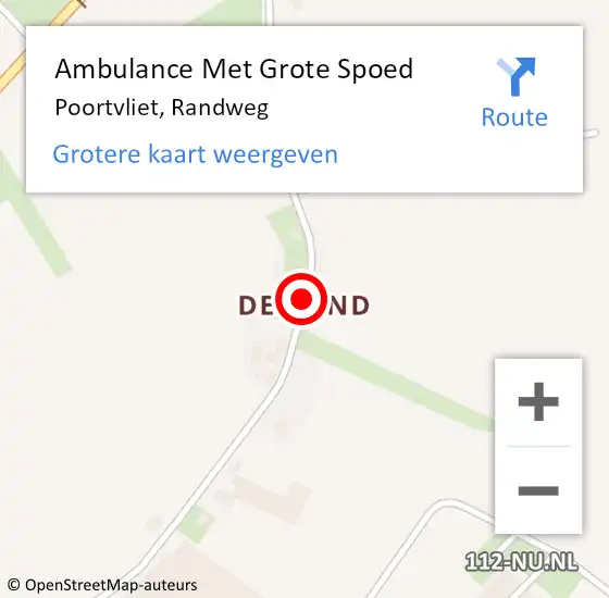 Locatie op kaart van de 112 melding: Ambulance Met Grote Spoed Naar Poortvliet, Randweg op 15 juli 2016 12:46