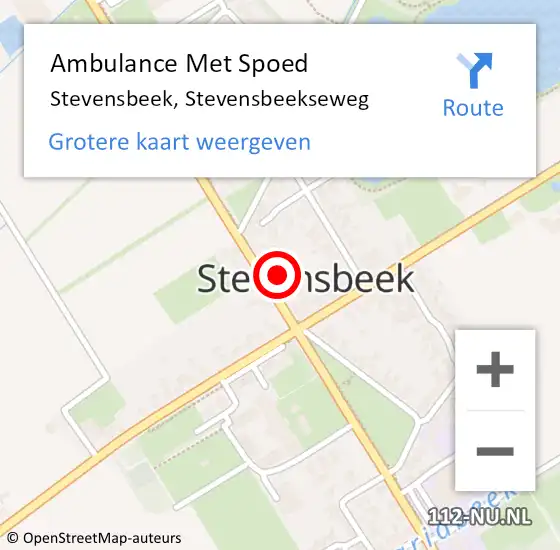 Locatie op kaart van de 112 melding: Ambulance Met Spoed Naar Stevensbeek, Stevensbeekseweg op 15 juli 2016 13:16