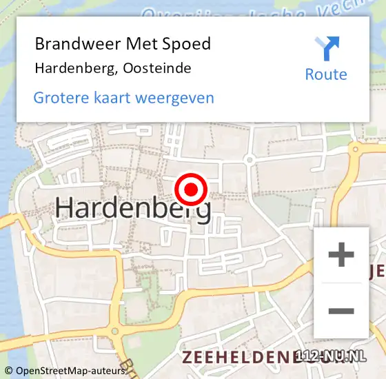 Locatie op kaart van de 112 melding: Brandweer Met Spoed Naar Hardenberg, Oosteinde op 21 december 2013 09:44