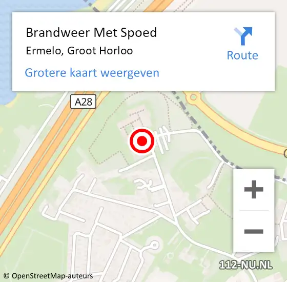 Locatie op kaart van de 112 melding: Brandweer Met Spoed Naar Ermelo, Groot Horloo op 15 juli 2016 15:01