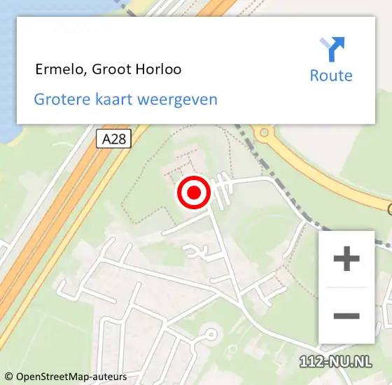 Locatie op kaart van de 112 melding:  Ermelo, Groot Horloo op 15 juli 2016 15:01