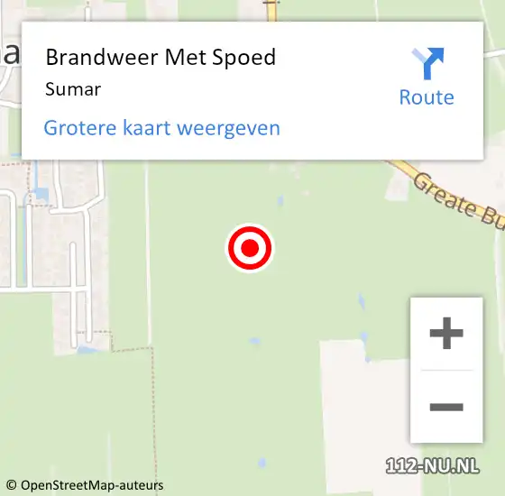 Locatie op kaart van de 112 melding: Brandweer Met Spoed Naar Sumar op 21 december 2013 09:53