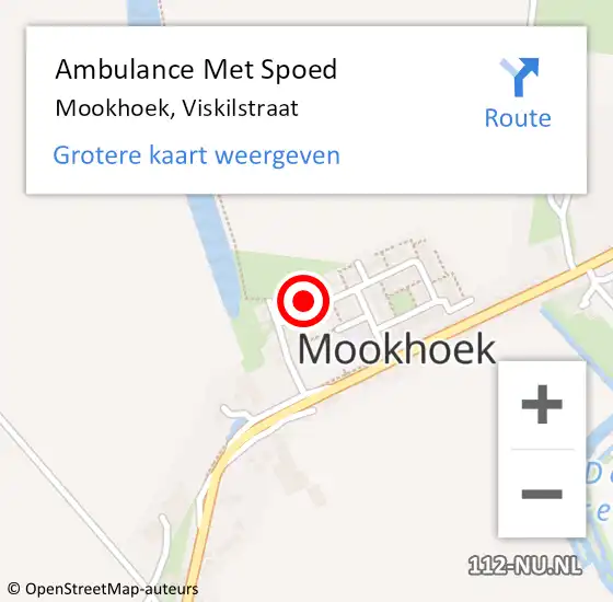 Locatie op kaart van de 112 melding: Ambulance Met Spoed Naar Mookhoek, Viskilstraat op 15 juli 2016 16:14