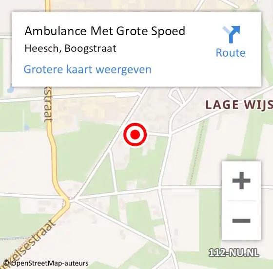 Locatie op kaart van de 112 melding: Ambulance Met Grote Spoed Naar Heesch, Boogstraat op 15 juli 2016 17:35