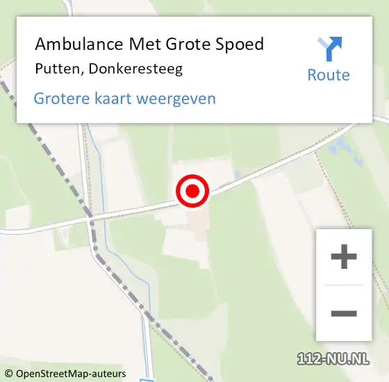 Locatie op kaart van de 112 melding: Ambulance Met Grote Spoed Naar Putten, Donkeresteeg op 15 juli 2016 18:21