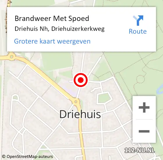 Locatie op kaart van de 112 melding: Brandweer Met Spoed Naar Driehuis Nh, Driehuizerkerkweg op 15 juli 2016 18:58