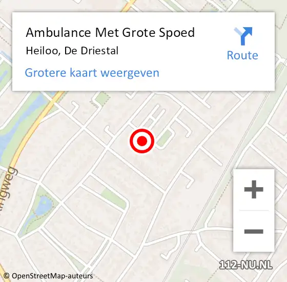 Locatie op kaart van de 112 melding: Ambulance Met Grote Spoed Naar Heiloo, De Driestal op 15 juli 2016 22:20