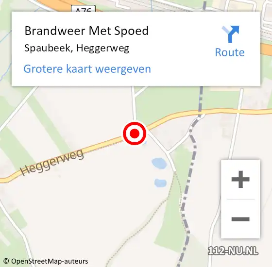 Locatie op kaart van de 112 melding: Brandweer Met Spoed Naar Spaubeek, Heggerweg op 15 juli 2016 22:53