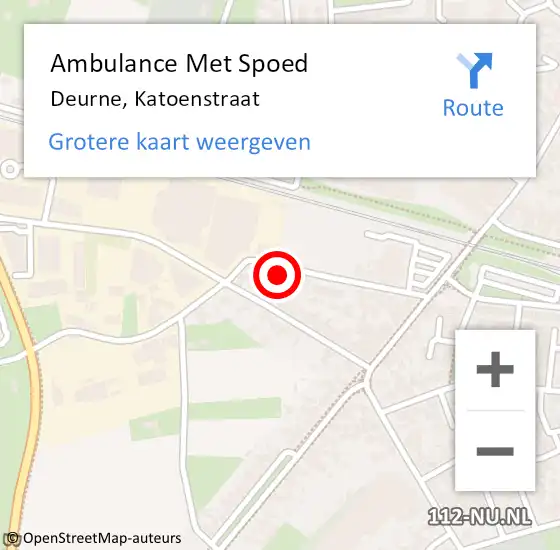Locatie op kaart van de 112 melding: Ambulance Met Spoed Naar Deurne, Katoenstraat op 16 juli 2016 00:02