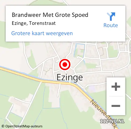 Locatie op kaart van de 112 melding: Brandweer Met Grote Spoed Naar Ezinge, Torenstraat op 21 december 2013 10:40