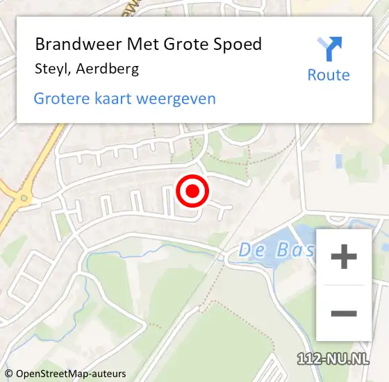 Locatie op kaart van de 112 melding: Brandweer Met Grote Spoed Naar Steyl, Aerdberg op 16 juli 2016 00:31