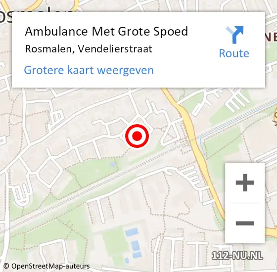 Locatie op kaart van de 112 melding: Ambulance Met Grote Spoed Naar Rosmalen, Vendelierstraat op 16 juli 2016 00:38