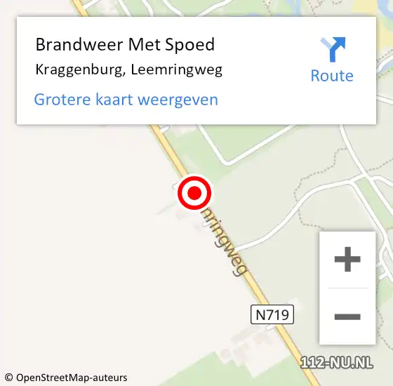 Locatie op kaart van de 112 melding: Brandweer Met Spoed Naar Kraggenburg, Leemringweg op 16 juli 2016 03:54