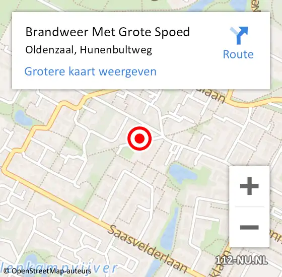 Locatie op kaart van de 112 melding: Brandweer Met Grote Spoed Naar Oldenzaal, Hunenbultweg op 16 juli 2016 03:54