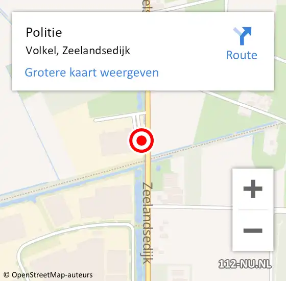 Locatie op kaart van de 112 melding: Politie Volkel, Zeelandsedijk op 21 december 2013 11:04