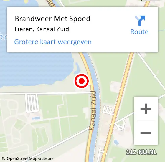 Locatie op kaart van de 112 melding: Brandweer Met Spoed Naar Lieren, Kanaal Zuid op 16 juli 2016 09:28