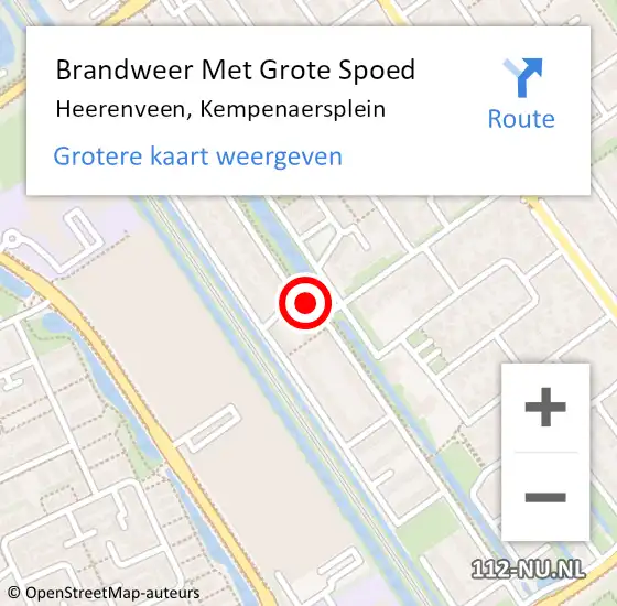 Locatie op kaart van de 112 melding: Brandweer Met Grote Spoed Naar Heerenveen, Kempenaersplein op 21 december 2013 11:15