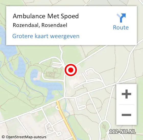 Locatie op kaart van de 112 melding: Ambulance Met Spoed Naar Rozendaal, Rosendael op 16 juli 2016 11:16