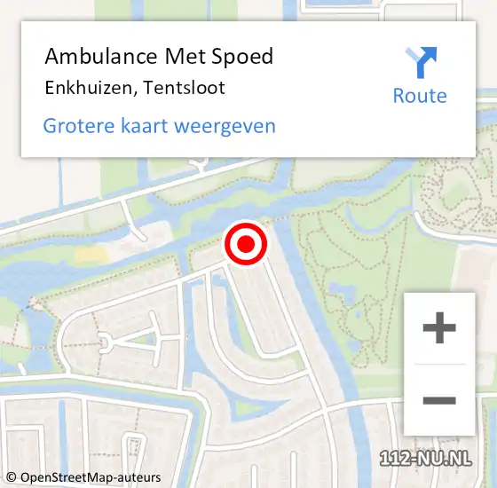 Locatie op kaart van de 112 melding: Ambulance Met Spoed Naar Enkhuizen, Tentsloot op 16 juli 2016 11:30