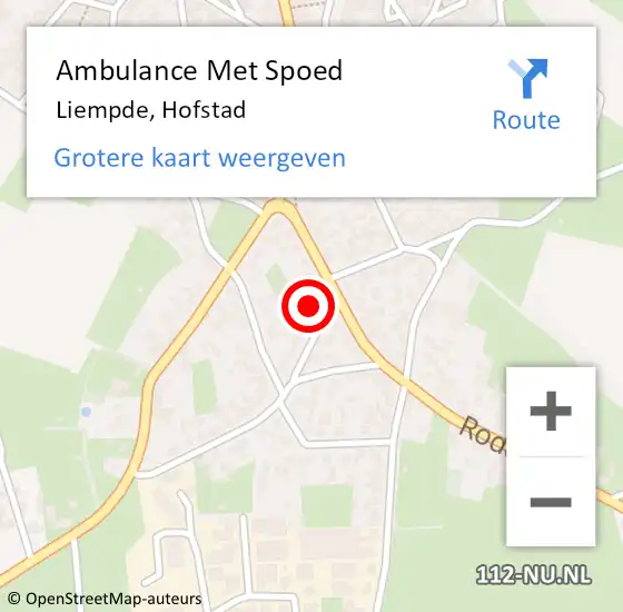 Locatie op kaart van de 112 melding: Ambulance Met Spoed Naar Liempde, Hofstad op 16 juli 2016 11:54