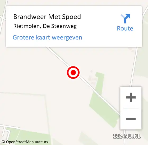 Locatie op kaart van de 112 melding: Brandweer Met Spoed Naar Rietmolen, De Steenweg op 16 juli 2016 12:57