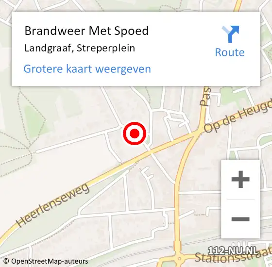 Locatie op kaart van de 112 melding: Brandweer Met Spoed Naar Landgraaf, Streperplein op 16 juli 2016 16:08