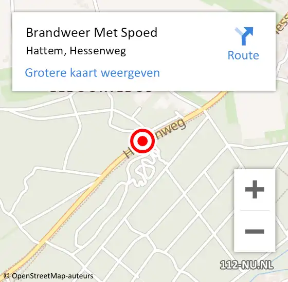 Locatie op kaart van de 112 melding: Brandweer Met Spoed Naar Hattem, Hessenweg op 16 juli 2016 16:09