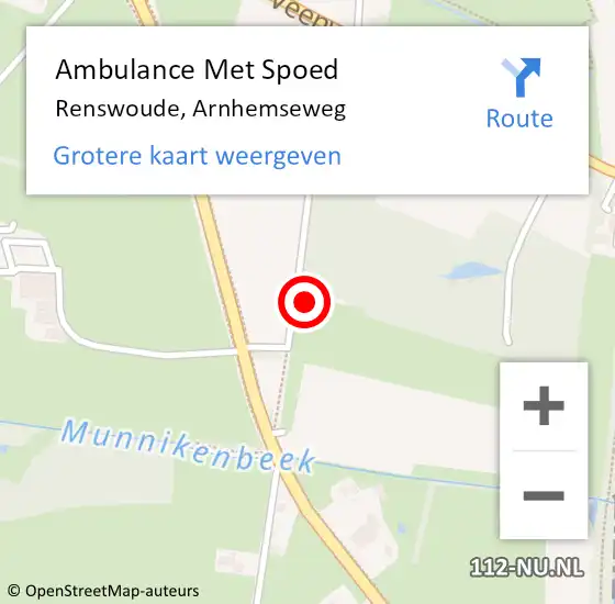 Locatie op kaart van de 112 melding: Ambulance Met Spoed Naar Renswoude, Arnhemseweg op 16 juli 2016 17:23