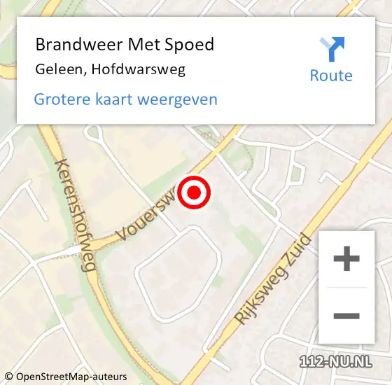 Locatie op kaart van de 112 melding: Brandweer Met Spoed Naar Geleen, Hofdwarsweg op 16 juli 2016 17:40