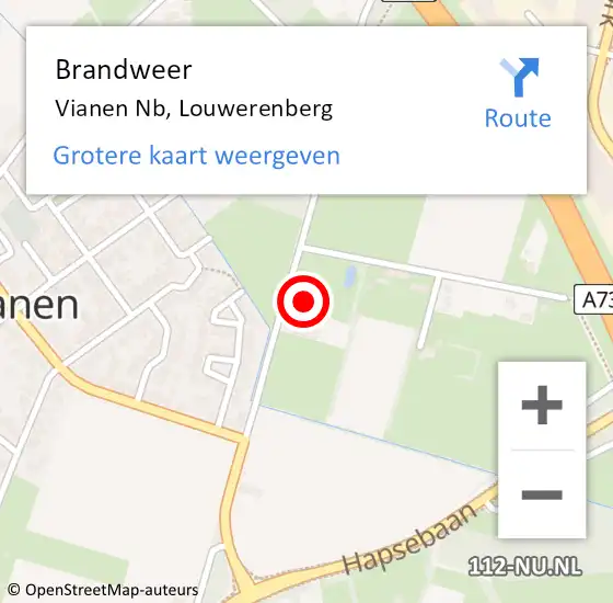 Locatie op kaart van de 112 melding: Brandweer Vianen Nb, Louwerenberg op 21 december 2013 12:09