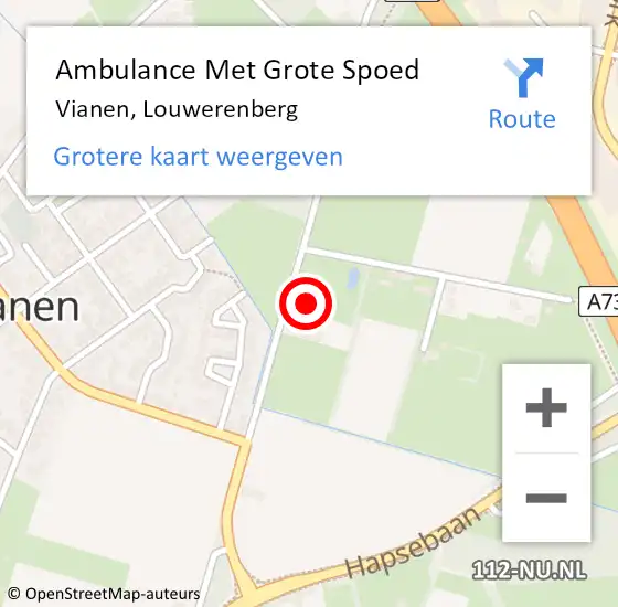 Locatie op kaart van de 112 melding: Ambulance Met Grote Spoed Naar Vianen, Louwerenberg op 21 december 2013 12:16