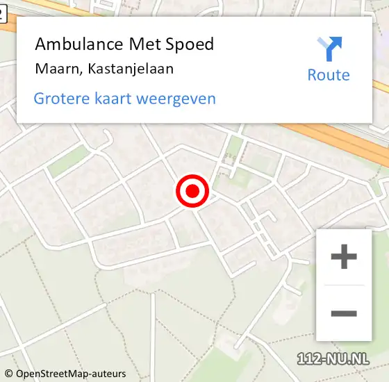 Locatie op kaart van de 112 melding: Ambulance Met Spoed Naar Maarn, Kastanjelaan op 16 juli 2016 21:38