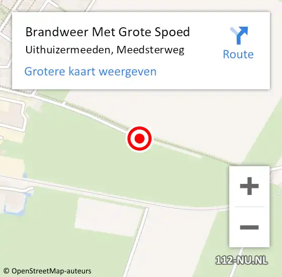 Locatie op kaart van de 112 melding: Brandweer Met Grote Spoed Naar Uithuizermeeden, Meedsterweg op 16 juli 2016 23:01