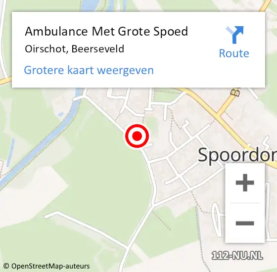 Locatie op kaart van de 112 melding: Ambulance Met Grote Spoed Naar Oirschot, Beerseveld op 16 juli 2016 23:13