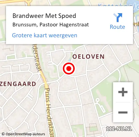 Locatie op kaart van de 112 melding: Brandweer Met Spoed Naar Brunssum, Pastoor Hagenstraat op 17 juli 2016 00:17