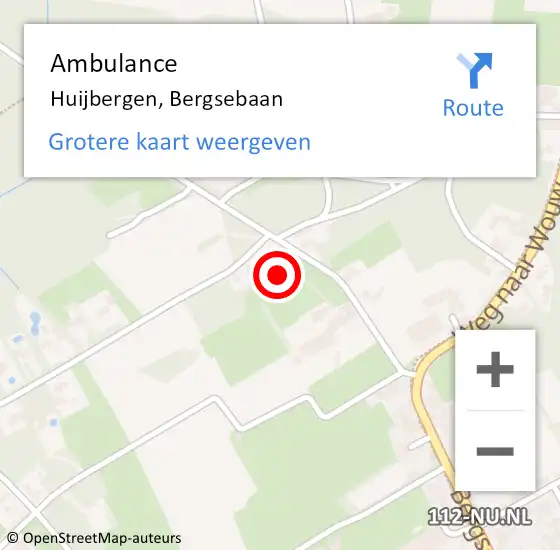 Locatie op kaart van de 112 melding: Ambulance Huijbergen, Bergsebaan op 17 juli 2016 00:25