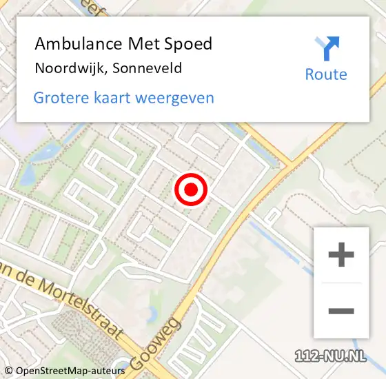 Locatie op kaart van de 112 melding: Ambulance Met Spoed Naar Noordwijk, Sonneveld op 21 december 2013 12:28