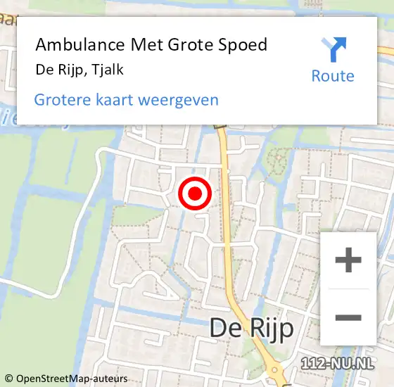 Locatie op kaart van de 112 melding: Ambulance Met Grote Spoed Naar De Rijp, Tjalk op 17 juli 2016 02:07