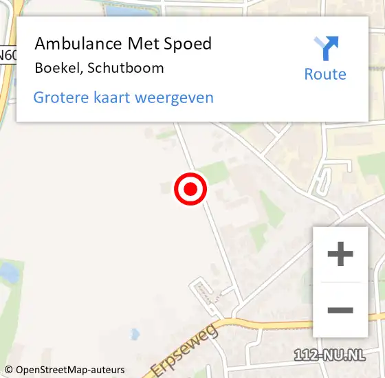 Locatie op kaart van de 112 melding: Ambulance Met Spoed Naar Boekel, Schutboom op 17 juli 2016 02:50