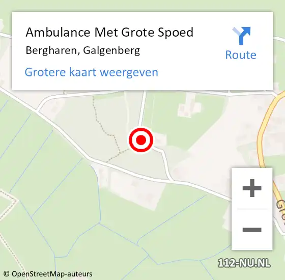 Locatie op kaart van de 112 melding: Ambulance Met Grote Spoed Naar Bergharen, Galgenberg op 17 juli 2016 03:47