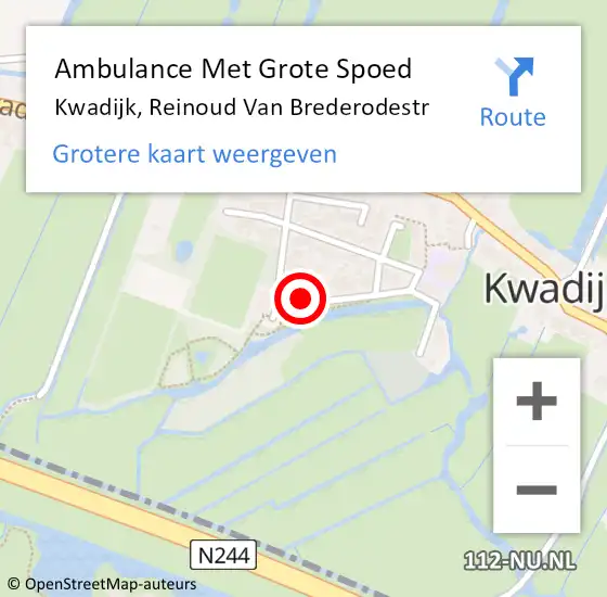 Locatie op kaart van de 112 melding: Ambulance Met Grote Spoed Naar Kwadijk, Reinoud Van Brederodestr op 17 juli 2016 08:53