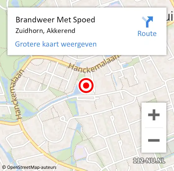 Locatie op kaart van de 112 melding: Brandweer Met Spoed Naar Zuidhorn, Akkerend op 17 juli 2016 09:30