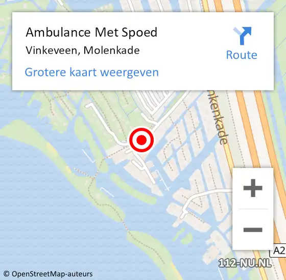 Locatie op kaart van de 112 melding: Ambulance Met Spoed Naar Vinkeveen, Molenkade op 17 juli 2016 10:06