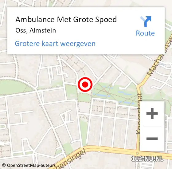 Locatie op kaart van de 112 melding: Ambulance Met Grote Spoed Naar Oss, Almstein op 17 juli 2016 10:24