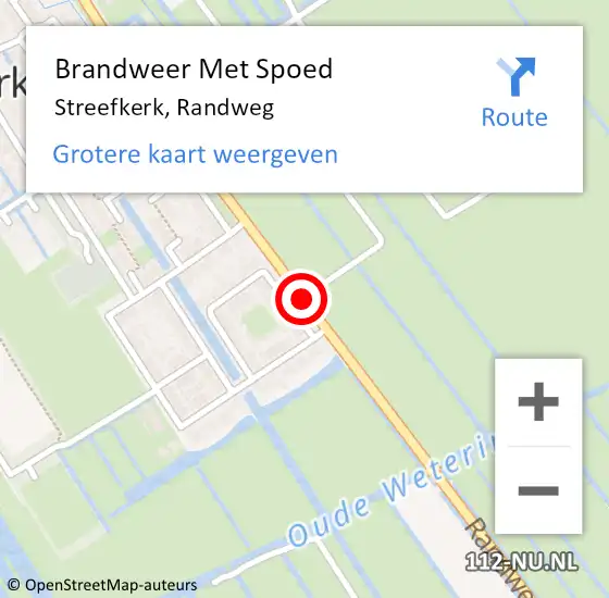 Locatie op kaart van de 112 melding: Brandweer Met Spoed Naar Streefkerk, Randweg op 17 juli 2016 11:43