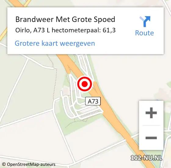 Locatie op kaart van de 112 melding: Brandweer Met Grote Spoed Naar Oirlo, Venloseweg op 17 juli 2016 14:44