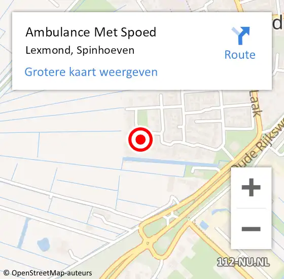 Locatie op kaart van de 112 melding: Ambulance Met Spoed Naar Lexmond, Spinhoeven op 17 juli 2016 16:18