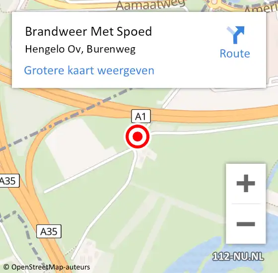 Locatie op kaart van de 112 melding: Brandweer Met Spoed Naar Hengelo Ov, Burenweg op 17 juli 2016 17:15