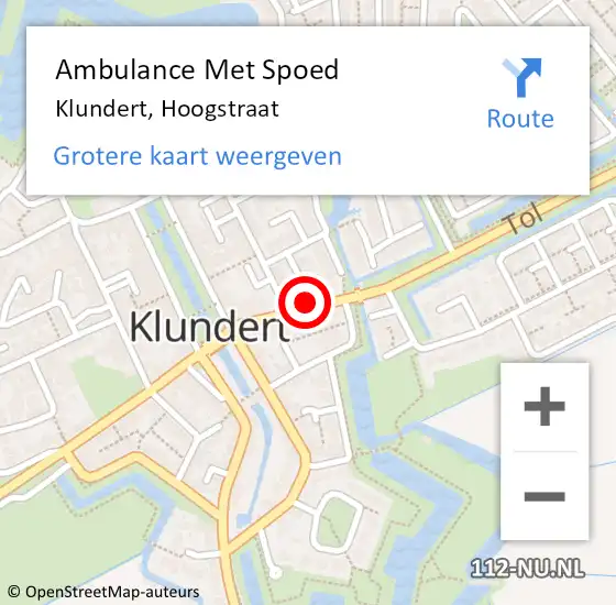 Locatie op kaart van de 112 melding: Ambulance Met Spoed Naar Klundert, Hoogstraat op 17 juli 2016 19:14